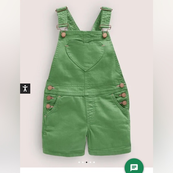 Mini Boden Heart Pocket Short Dungarees - Picture 1 of 6